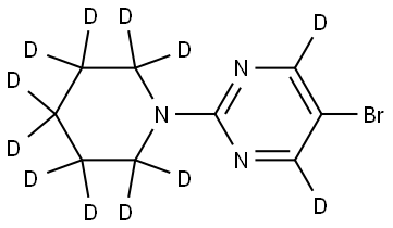 5-bromo-2-(piperidin-1-yl-d10)pyrimidine-4,6-d2 Struktur