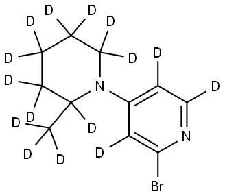 2-bromo-4-(2-(methyl-d3)piperidin-1-yl-2,3,3,4,4,5,5,6,6-d9)pyridine-3,5,6-d3 Struktur