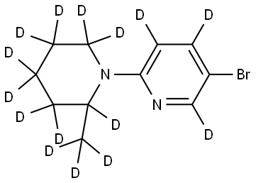 5-bromo-2-(2-(methyl-d3)piperidin-1-yl-2,3,3,4,4,5,5,6,6-d9)pyridine-3,4,6-d3 Struktur