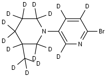 2-bromo-5-(3-(methyl-d3)piperidin-1-yl-2,2,3,4,4,5,5,6,6-d9)pyridine-3,4,6-d3 Struktur