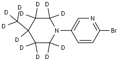 2-bromo-5-(4-(methyl-d3)piperidin-1-yl-2,2,3,3,4,5,5,6,6-d9)pyridine Struktur