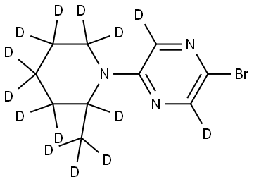 2-bromo-5-(2-(methyl-d3)piperidin-1-yl-2,3,3,4,4,5,5,6,6-d9)pyrazine-3,6-d2 Struktur