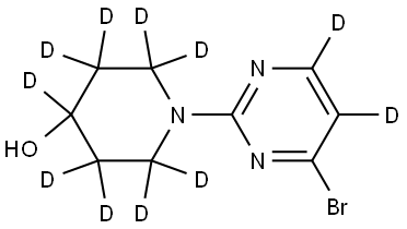 1-(4-bromopyrimidin-2-yl-5,6-d2)piperidin-2,2,3,3,4,5,5,6,6-d9-4-ol Struktur