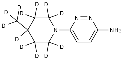 6-(4-(methyl-d3)piperidin-1-yl-2,2,3,3,4,5,5,6,6-d9)pyridazin-3-amine Struktur