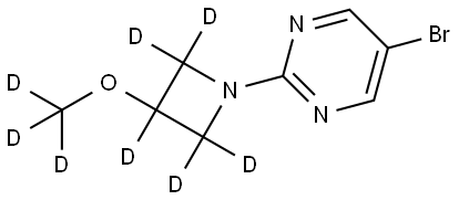 5-bromo-2-(3-(methoxy-d3)azetidin-1-yl-2,2,3,4,4-d5)pyrimidine Struktur