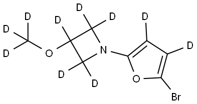 1-(5-bromofuran-2-yl-3,4-d2)-3-(methoxy-d3)azetidine-2,2,3,4,4-d5 Struktur