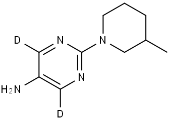 2-(3-methylpiperidin-1-yl)pyrimidin-4,6-d2-5-amine Struktur