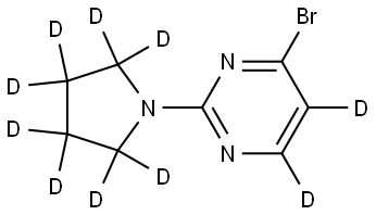 4-bromo-2-(pyrrolidin-1-yl-d8)pyrimidine-5,6-d2 Struktur