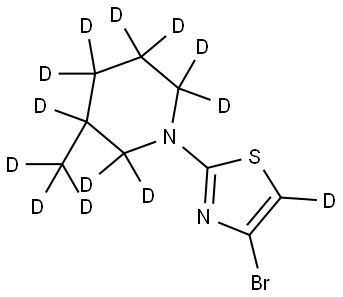 4-bromo-2-(3-(methyl-d3)piperidin-1-yl-2,2,3,4,4,5,5,6,6-d9)thiazole-5-d Struktur