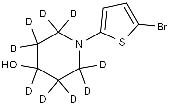 1-(5-bromothiophen-2-yl)piperidin-2,2,3,3,4,5,5,6,6-d9-4-ol Struktur