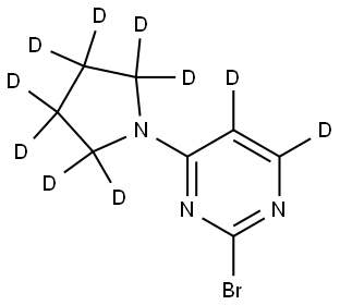 2-bromo-4-(pyrrolidin-1-yl-d8)pyrimidine-5,6-d2 Struktur