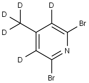 2,6-dibromo-4-(methyl-d3)pyridine-3,5-d2 Struktur