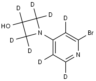 1-(2-bromopyridin-4-yl-3,5,6-d3)azetidin-2,2,3,4,4-d5-3-ol Struktur