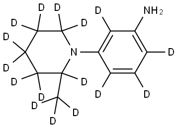 3-(2-(methyl-d3)piperidin-1-yl-2,3,3,4,4,5,5,6,6-d9)benzen-2,4,5,6-d4-amine Struktur