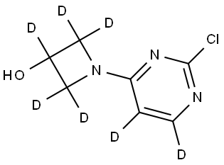 1-(2-chloropyrimidin-4-yl-5,6-d2)azetidin-2,2,3,4,4-d5-3-ol Struktur