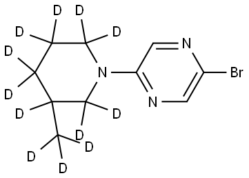 2-bromo-5-(3-(methyl-d3)piperidin-1-yl-2,2,3,4,4,5,5,6,6-d9)pyrazine Struktur