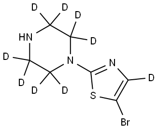 5-bromo-2-(piperazin-1-yl-2,2,3,3,5,5,6,6-d8)thiazole-4-d Struktur