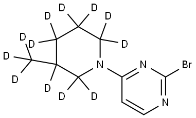 2-bromo-4-(3-(methyl-d3)piperidin-1-yl-2,2,3,4,4,5,5,6,6-d9)pyrimidine Struktur