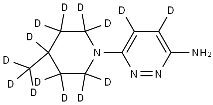 6-(4-(methyl-d3)piperidin-1-yl-2,2,3,3,4,5,5,6,6-d9)pyridazin-4,5-d2-3-amine Struktur