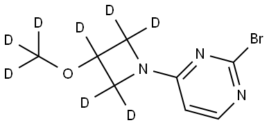 2-bromo-4-(3-(methoxy-d3)azetidin-1-yl-2,2,3,4,4-d5)pyrimidine Struktur