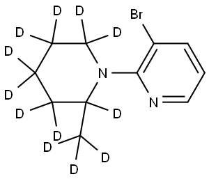 3-bromo-2-(2-(methyl-d3)piperidin-1-yl-2,3,3,4,4,5,5,6,6-d9)pyridine Struktur