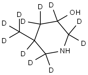 5-(methyl-d3)piperidin-2,2,3,4,4,5,6,6-d8-3-ol Struktur