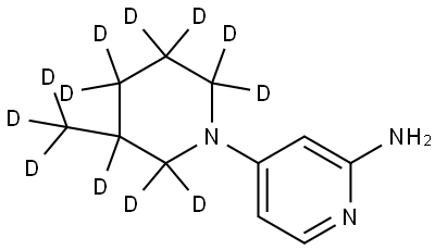 4-(3-(methyl-d3)piperidin-1-yl-2,2,3,4,4,5,5,6,6-d9)pyridin-2-amine Struktur