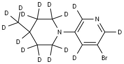 3-bromo-5-(4-(methyl-d3)piperidin-1-yl-2,2,3,3,4,5,5,6,6-d9)pyridine-2,4,6-d3 Struktur