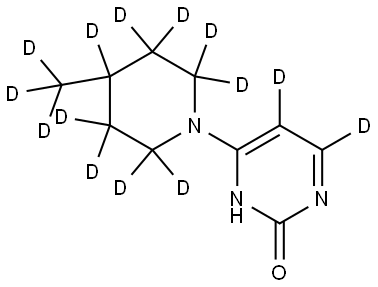 4-(4-(methyl-d3)piperidin-1-yl-2,2,3,3,4,5,5,6,6-d9)pyrimidin-5,6-d2-2-ol Struktur