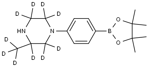 3-(methyl-d3)-1-(4-(4,4,5,5-tetramethyl-1,3,2-dioxaborolan-2-yl)phenyl)piperazine-2,2,3,5,5,6,6-d7 Struktur