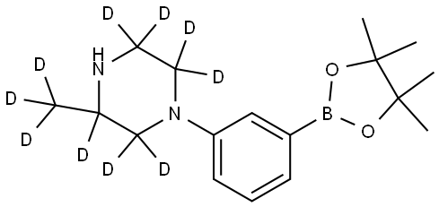 3-(methyl-d3)-1-(3-(4,4,5,5-tetramethyl-1,3,2-dioxaborolan-2-yl)phenyl)piperazine-2,2,3,5,5,6,6-d7 Struktur