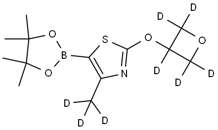 4-(methyl-d3)-2-((oxetan-3-yl-d5)oxy)-5-(4,4,5,5-tetramethyl-1,3,2-dioxaborolan-2-yl)thiazole Struktur