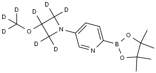 5-(3-(methoxy-d3)azetidin-1-yl-2,2,3,4,4-d5)-2-(4,4,5,5-tetramethyl-1,3,2-dioxaborolan-2-yl)pyridine Struktur