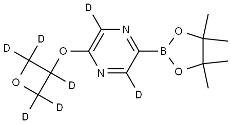 2-((oxetan-3-yl-d5)oxy)-5-(4,4,5,5-tetramethyl-1,3,2-dioxaborolan-2-yl)pyrazine-3,6-d2 Struktur