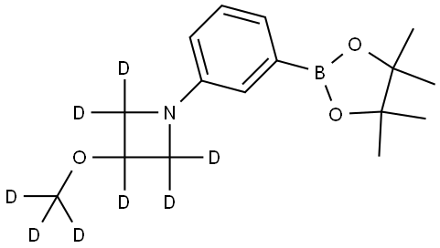 3-(methoxy-d3)-1-(3-(4,4,5,5-tetramethyl-1,3,2-dioxaborolan-2-yl)phenyl)azetidine-2,2,3,4,4-d5 Struktur