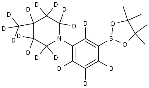 4-(methyl-d3)-1-(3-(4,4,5,5-tetramethyl-1,3,2-dioxaborolan-2-yl)phenyl-2,4,5,6-d4)piperidine-2,2,3,3,4,5,5,6,6-d9 Struktur