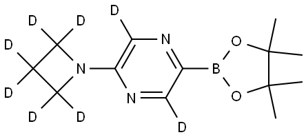 2-(azetidin-1-yl-d6)-5-(4,4,5,5-tetramethyl-1,3,2-dioxaborolan-2-yl)pyrazine-3,6-d2 Struktur