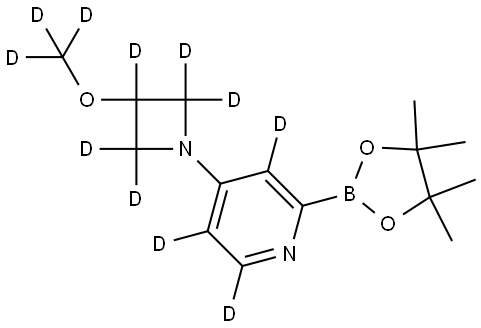 4-(3-(methoxy-d3)azetidin-1-yl-2,2,3,4,4-d5)-2-(4,4,5,5-tetramethyl-1,3,2-dioxaborolan-2-yl)pyridine-3,5,6-d3 Struktur