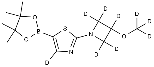 2-(3-(methoxy-d3)azetidin-1-yl-2,2,3,4,4-d5)-5-(4,4,5,5-tetramethyl-1,3,2-dioxaborolan-2-yl)thiazole-4-d Struktur