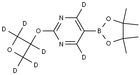 2-((oxetan-3-yl-d5)oxy)-5-(4,4,5,5-tetramethyl-1,3,2-dioxaborolan-2-yl)pyrimidine-4,6-d2 Struktur