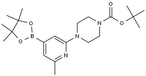 tert-butyl 4-(6-methyl-4-(4,4,5,5-tetramethyl-1,3,2-dioxaborolan-2-yl)pyridin-2-yl)piperazine-1-carboxylate Struktur