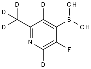 (5-fluoro-2-(methyl-d3)pyridin-4-yl-3,6-d2)boronic acid Struktur