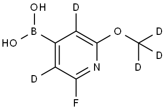 (2-fluoro-6-(methoxy-d3)pyridin-4-yl-3,5-d2)boronic acid Struktur