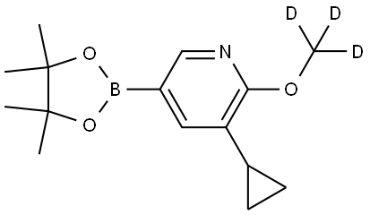 3-cyclopropyl-2-(methoxy-d3)-5-(4,4,5,5-tetramethyl-1,3,2-dioxaborolan-2-yl)pyridine Struktur