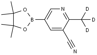 2-(methyl-d3)-5-(4,4,5,5-tetramethyl-1,3,2-dioxaborolan-2-yl)nicotinonitrile Struktur