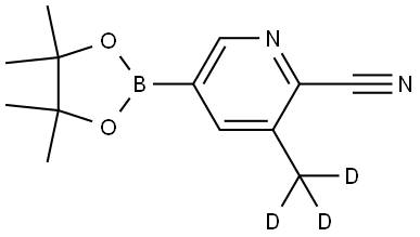 3-(methyl-d3)-5-(4,4,5,5-tetramethyl-1,3,2-dioxaborolan-2-yl)picolinonitrile Struktur