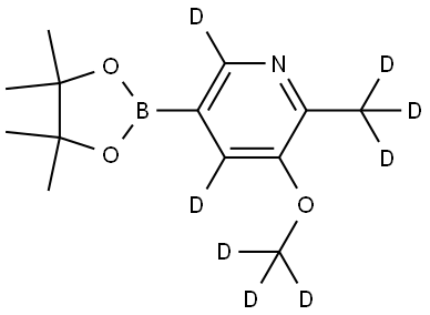 3-(methoxy-d3)-2-(methyl-d3)-5-(4,4,5,5-tetramethyl-1,3,2-dioxaborolan-2-yl)pyridine-4,6-d2 Struktur