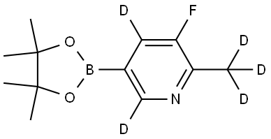 3-fluoro-2-(methyl-d3)-5-(4,4,5,5-tetramethyl-1,3,2-dioxaborolan-2-yl)pyridine-4,6-d2 Struktur