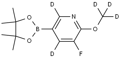 3-fluoro-2-(methoxy-d3)-5-(4,4,5,5-tetramethyl-1,3,2-dioxaborolan-2-yl)pyridine-4,6-d2 Struktur