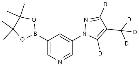 3-(4-(methyl-d3)-1H-pyrazol-1-yl-3,5-d2)-5-(4,4,5,5-tetramethyl-1,3,2-dioxaborolan-2-yl)pyridine Struktur